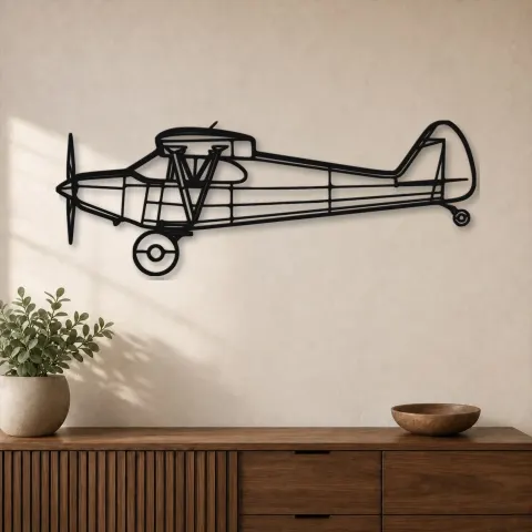 Silhouette d'avion en métal PA-12 Super Cruiser, décoration murale aéronautique