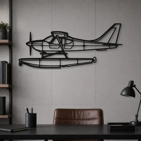 Vue alternative de Silhouette d'avion Sportsman 2+2 en métal, Décoration murale en métal, Décor aéronautique, Décor d'aviation