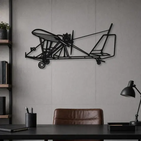 Vue alternative de Silhouette en métal d'avion Dragonfly C, décoration murale en métal, décoration aéronautique, cadeau pour aviateurs