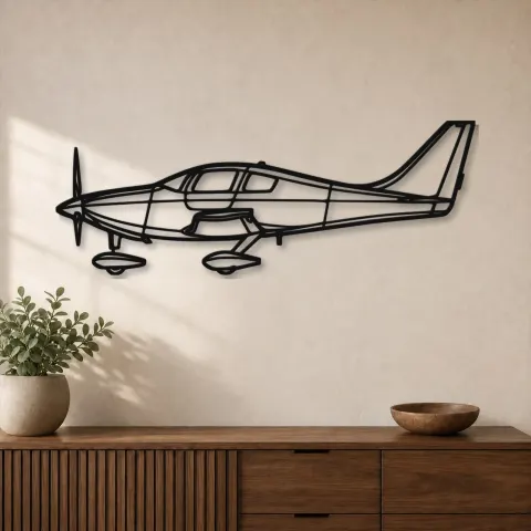 Silhouette de l'avion Columbia 350 en métal, Silhouette d'avion en métal, Décoration murale aviation, Décoration aviateur