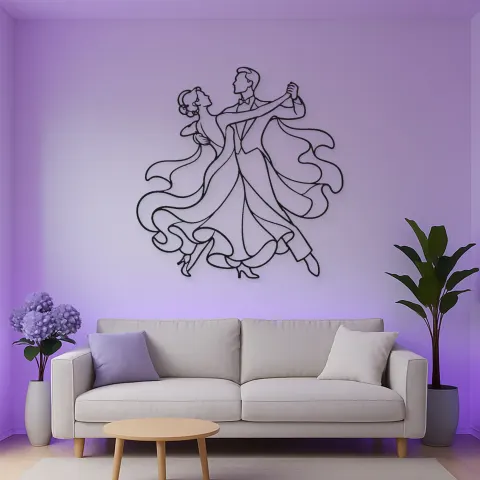 Ballroom Waltz Paar Metall-Wandkunst | Paar Tanz Wanddekoration alternative Ansicht