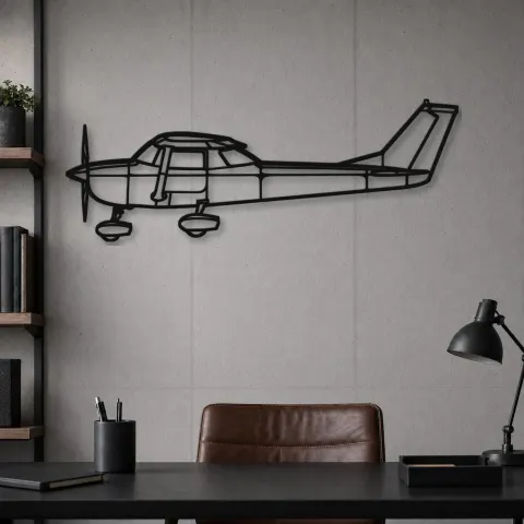 Vue alternative de Silhouette d'avion en métal 150, Décoration murale en métal, Décor aéronautique, Décorateur aviateur