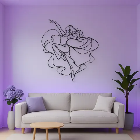 Jazz Dance Pose Metall-Wandkunst | Tanz-Silhouette Wanddekoration alternative Ansicht
