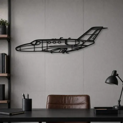 Vue alternative de Silhouette de l'avion Citation Mustang en métal, Silhouette d'avion en métal, Décoration murale aviation, Décoration aviateur