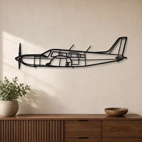 Silhouette d'avion PA-32R-301 Saratoga HP II en métal, Décoration murale en métal, Décor aéronautique, Décor d'aviation