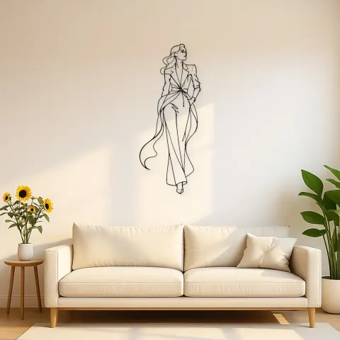 Cartel de metal personalizado de pose poderosa en la pasarela | Decoración de figura de moda