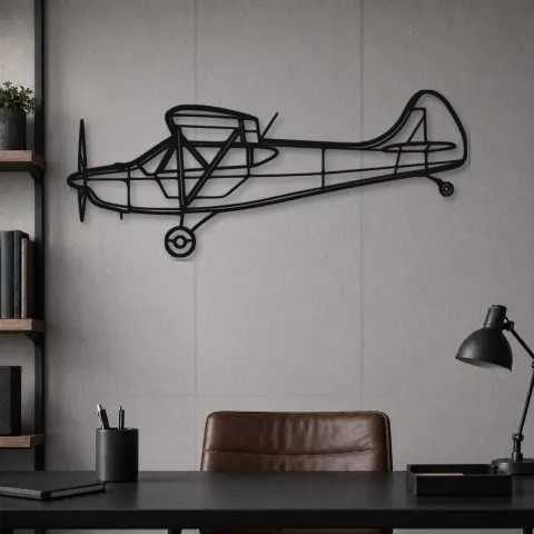 Vue alternative de Silhouette en métal d'avion Savage Cruiser, décoration murale en métal, décoration aéronautique, décoration d'aviation