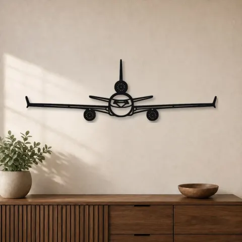 Silhouette en métal d'avion Douglas MD-11, décoration murale en métal, décoration aéronautique, cadeau pour aviateurs