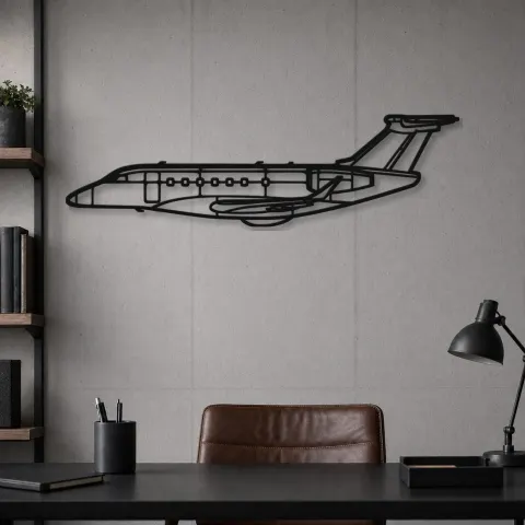 Vue alternative de Silhouette de l'avion Praetor 600 en métal, décoration murale en métal, décoration aéronautique, décoration d'aviateur