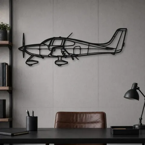 Vue alternative de Silhouette d'avion SR22 en métal, Décoration murale en métal, Décor aéronautique, Décor d'aviation