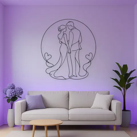 Hand in Hand Silhouette Metall-Wandkunst | Romantische Paar-Dekoration alternative Ansicht
