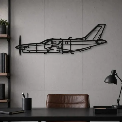 Vue alternative de Silhouette d'avion TBM 960 en métal, Décoration murale en métal, Décor aéronautique, Décor d'aviation