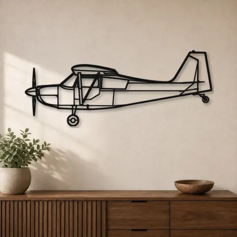 Silhouette d'avion Bellanca Champion 7ECA en métal, Décoration murale en métal, Décor aéronautique, Décor d'aviation