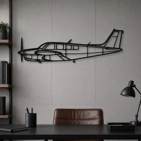 Vue alternative de Silhouette d'avion Bonanza A36TC en métal, Décoration murale en métal, Décor aéronautique, Décor d'aviation
