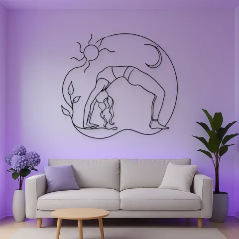 Brückenpose Bogen Metall-Wandkunst | Yoga und Meditations Wanddeko alternative Ansicht
