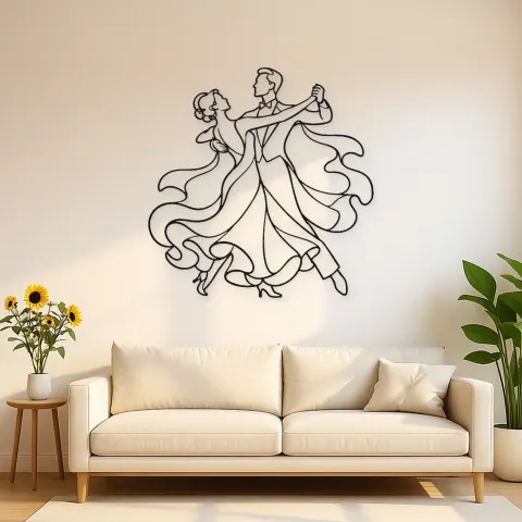 Ballroom Waltz Paar Metall-Wandkunst | Paar Tanz Wanddekoration