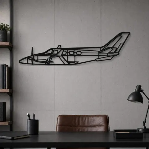 Vue alternative de Silhouette d'avion B60 Duke en métal, Décoration murale en métal, Décor aéronautique, Cadeau pour aviateur