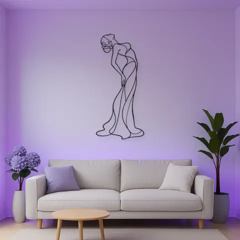 Stehende Rückenarch Metall-Wandkunst | Wanddekoration mit femininer Figur alternative Ansicht