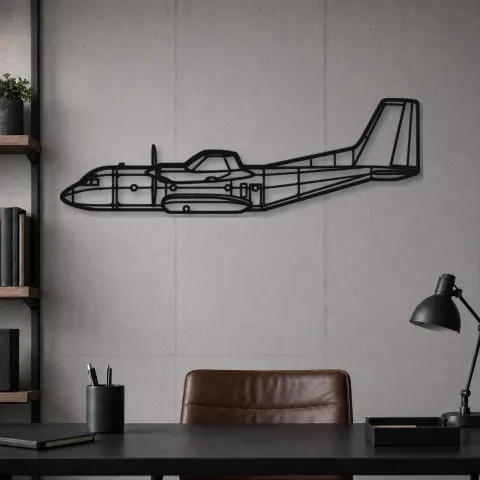 Vue alternative de Silhouette d'avion C-160 en métal, Décoration murale en métal, Décor aéronautique, Décor d'aviation