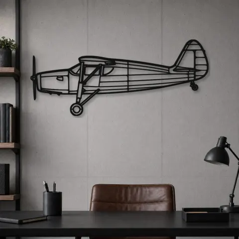 Vue alternative de Silhouette en métal d'avion 24R Argus III UC61K, décoration murale en métal, décoration aéronautique, cadeau pour pilote