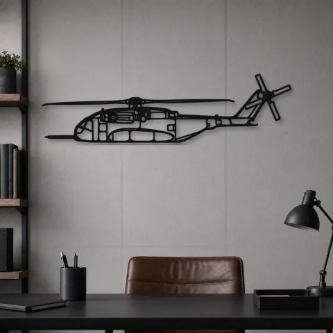 Vue alternative de Silhouette en métal d'avion CH-53K King Stallion, Décoration murale en métal, Décor aéronautique, Cadeau pour aviateur