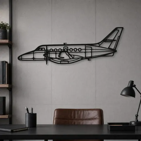 Vue alternative de Silhouette en métal d'avion Jetstream 32, Décoration murale en métal, Décor aéronautique, Décor d'aviation