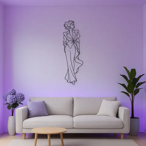 Vue alternative de Décoration murale en métal muse de mode blazer | Décor mural figure de mode