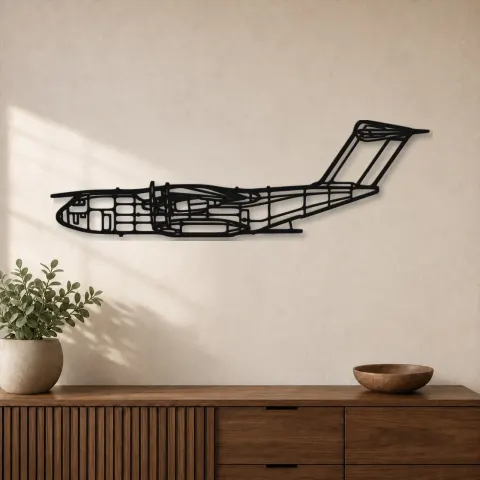 Silhouette d'avion A400M Atlas en métal, décoration murale en métal, décoration aéronautique, décoration d'aviation