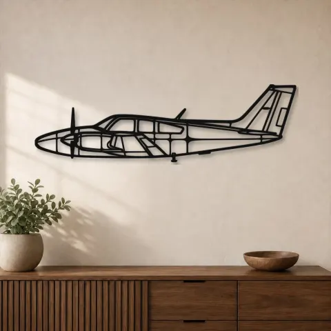Silhouette d'avion en métal 95-B55 Baron, Décoration murale aéronautique