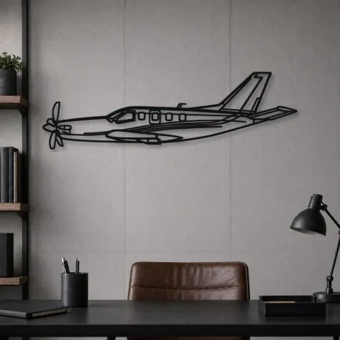 Vue alternative de Silhouette d'avion TBM en métal, Décoration murale en métal, Décor aéronautique, Décor d'aviation