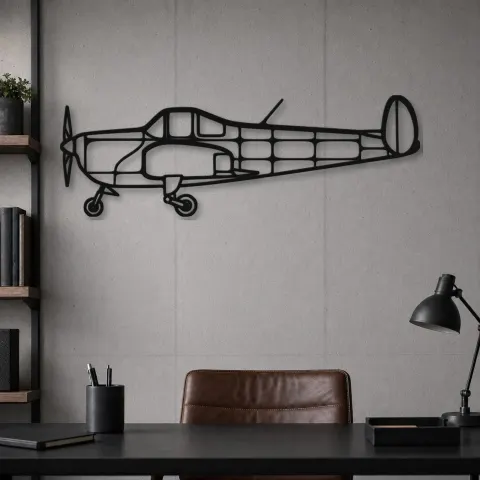 Vista alternativa di Insegna in metallo silhouette aereo Ercoupe 415-C, Silhouette di aereo in metallo, Decorazione da parete aviatore