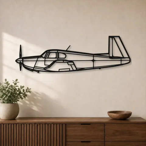 Silhouette en métal d'avion M20E, décoration murale en métal, décoration aéronautique, décoration d'aviation