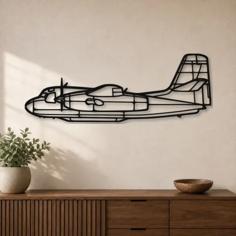 Silhouette en métal d'avion S-2T, décoration murale en métal, décoration aéronautique, décoration d'aviation