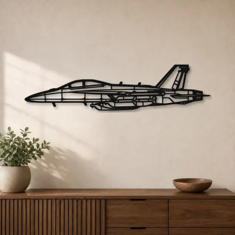 Silhouette en métal d'avion EA-18 Growler, décoration murale en métal, décoration aéronautique, cadeau pour aviateurs