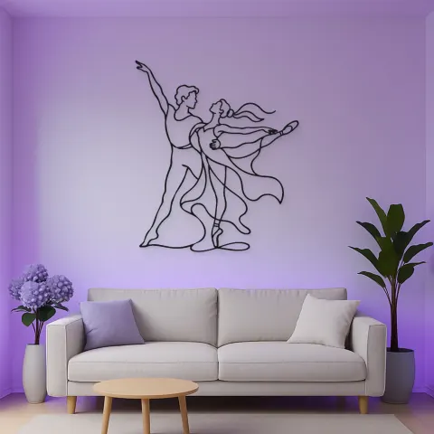 Ballett Pas De Deux Metall-Wandkunst | Paar Tanz Wanddekoration alternative Ansicht