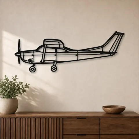 Silhouette d'avion en métal 182H Skylane, Décoration murale en métal, Décor aéronautique, Décorateur aviateur