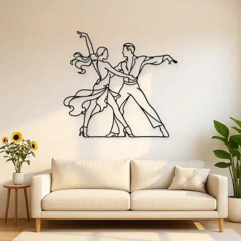Cha Cha Pose Metall-Wandkunst | Paar Tanz Wanddeko