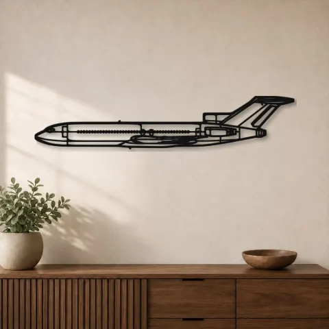 Silhouette d'avion en métal 727, décoration murale en métal, décoration aéronautique, cadeau pour pilote