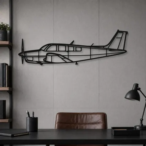 Vue alternative de Silhouette d'avion Bonanza A36 en métal, Décoration murale en métal, Décor aéronautique, Décor d'aviation