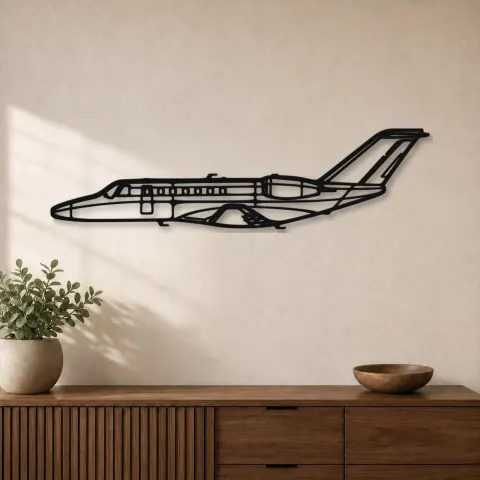 Silhouette de l'avion CJ3+ en métal, Silhouette d'avion en métal, Décoration murale aviation, Décoration aviateur