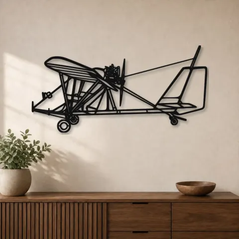 Silhouette en métal d'avion Dragonfly C, décoration murale en métal, décoration aéronautique, cadeau pour aviateurs
