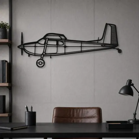 Vue alternative de Silhouette d'avion en métal 180F, Décoration murale en métal, Décor aéronautique, Décorateur aviateur