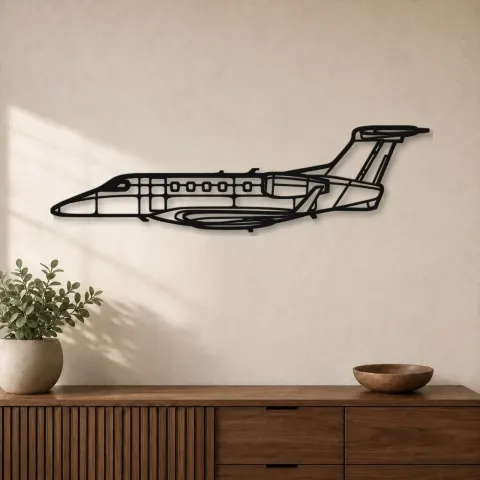 Silhouette en métal d'avion Phenom 300, Décoration murale en métal, Décor aéronautique, Cadeau pour aviateur