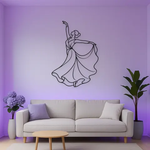 Vista alternativa di Insegna in Metallo Stage Spotlight Dancer | Decorazione Murale Silhouette di Danza