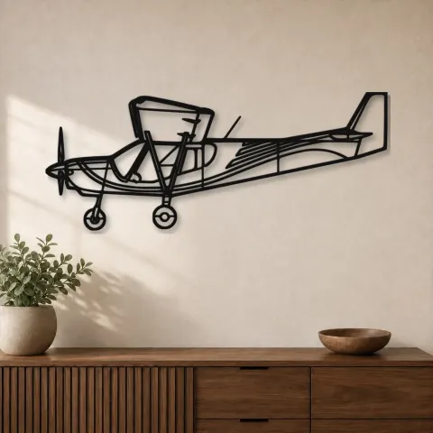 Silhouette d'avion STOL CH 750 en métal, Décoration murale en métal, Décor aéronautique, Décor d'aviation