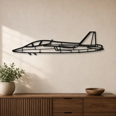 Silhouette d'avion T-7 Red Hawk en métal, Décoration murale en métal, Décor aéronautique, Décor d'aviation