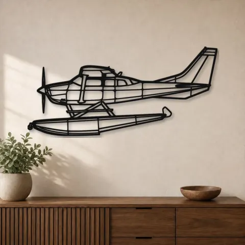 Silhouette d'avion en métal 206 Turbo Stationair, Décoration murale en métal, Décor aéronautique, Décorateur aviateur