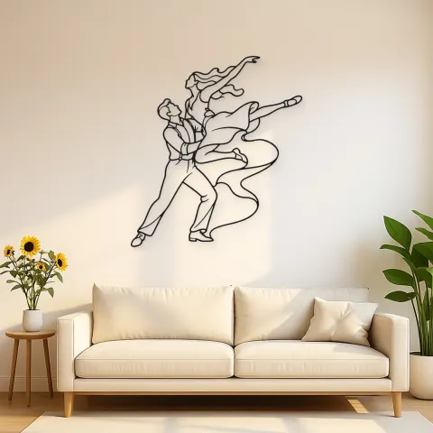 Arte Mural de Metal Levantamiento de Baile Swing | Decoración de Parejas