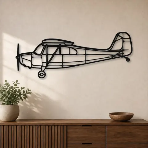 Silhouette d'avion en métal 7AC Champion, Décoration murale aéronautique