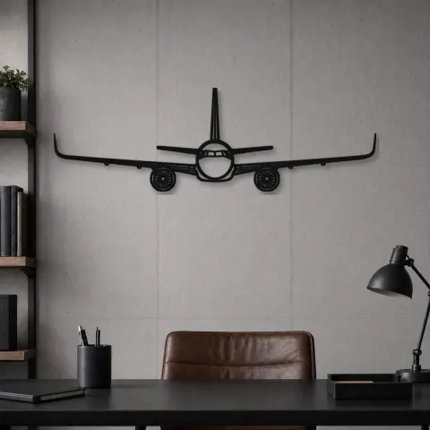 Vue alternative de Silhouette d'avion A321 en métal, décoration murale en métal, décoration aéronautique, décoration d'aviation